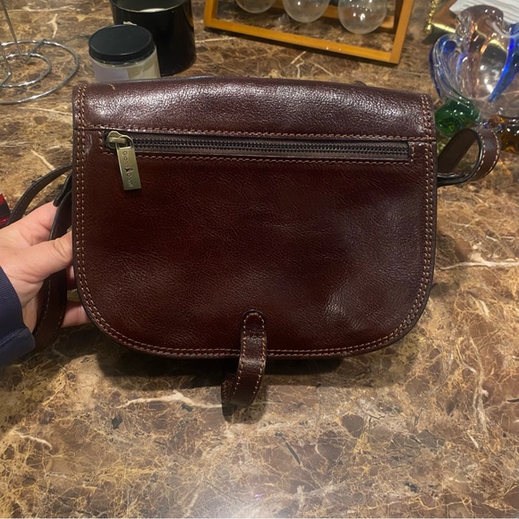 Gianni Conti Brown Leather Crossbody Bag Made In Italy - Picture 2 of 13